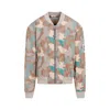Acne Studios Beige Camouflage Print Bomber Jacket For Men In Multicolour