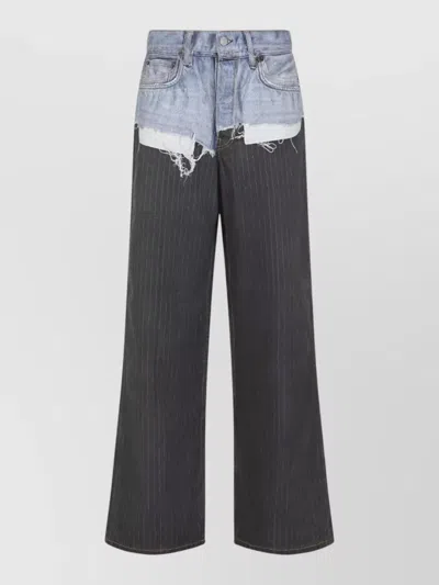 Acne Studios Cotton Jeans Wide Leg Pinstripe Design In Blue