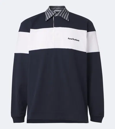Acne Studios Cotton Jersey Polo Sweater In Multi