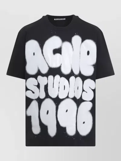 Acne Studios Cotton Jersey T Shirt Round Neckline In Black