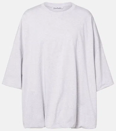 Acne Studios Cotton Jersey Top In Grey Melange