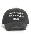 Acne Studios Cotton Logo Cap In Black