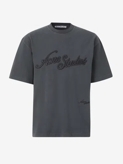 Acne Studios Cotton Logo T-shirt In Black