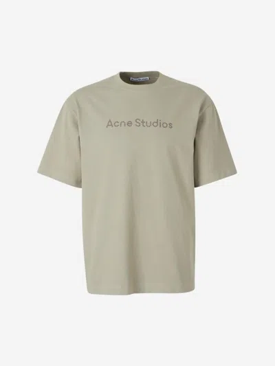 Acne Studios Cotton Logo T-shirt In Lima Green
