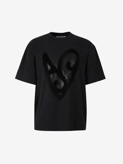 Acne Studios Cotton Logo T-shirt In Midnight Blue