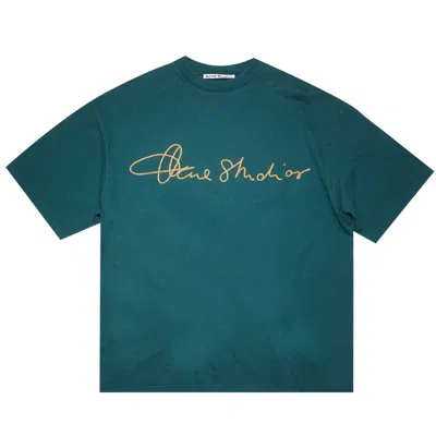 Pre-owned Acne Studios Cotton Logo T-shirt 'deep Green' | Men's Size Xl