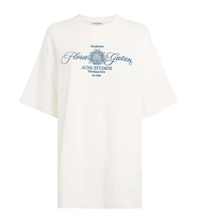 Acne Studios Cotton Logo T-shirt In Ivory