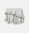 Acne Studios Layered Organic Cotton-blend Jersey Mini Skirt In Gray