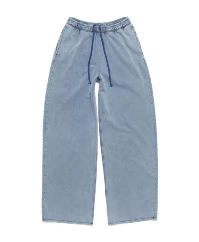 Acne Studios Cotton Palazzo Trousers In Blue