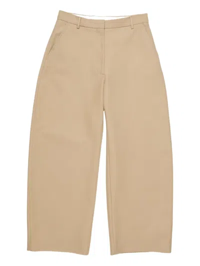 Acne Studios Cotton Palazzo Trousers In Neutral