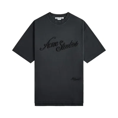 Pre-owned Acne Studios Cotton Pique Logo T-shirt 'faded Black' | Men's Size Xs