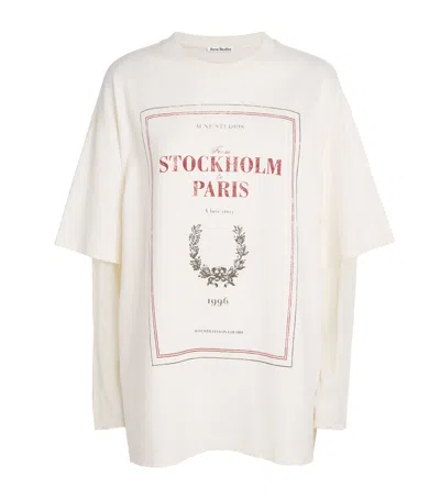 Acne Studios Cotton Printed Layered T-shirt In White
