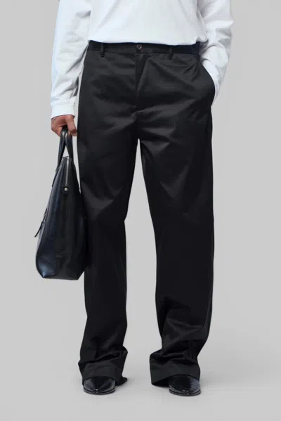 Acne Studios Cotton Satin Trousers In Black