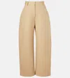 Acne Studios Cotton Satin Wide-leg Pants In Brown