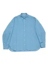 Acne Studios Striped Long Sleeve Button Up Shirt In Blue