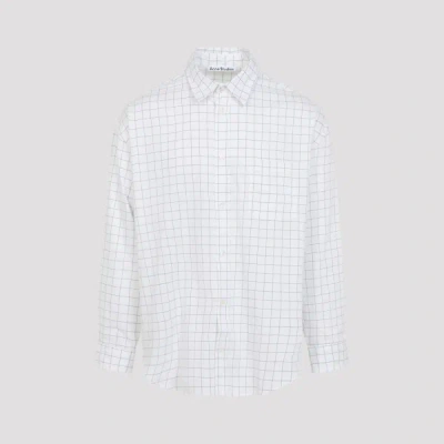 Acne Studios Setar Windowpane Plaid Brushed Cotton Button-up Shirt In Multi