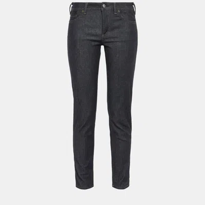 Pre-owned Acne Studios Cotton Skinny Leg Jeans 26w-32l In Black