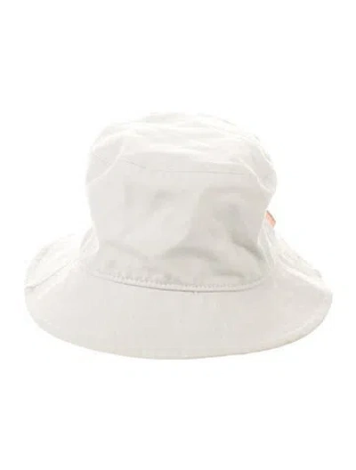 Pre-owned Acne Studios Cotton Solid Bucket Hat In Neutral