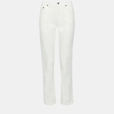 Pre-owned Acne Studios Cotton Straight Leg Jeans 23w-32l In White