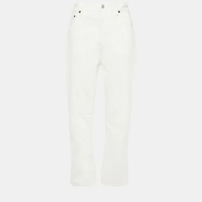 Pre-owned Acne Studios Cotton Straight Leg Jeans 26w-32l In White