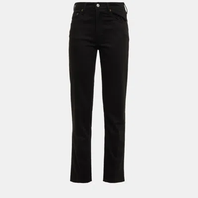 Pre-owned Acne Studios Cotton Straight Leg Jeans 27w-32l In Black