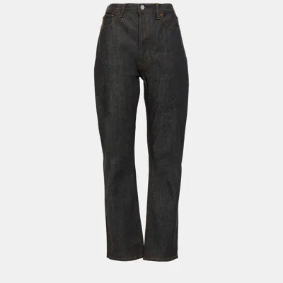 Pre-owned Acne Studios Cotton Straight Leg Jeans 29w-34l In Black