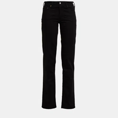 Pre-owned Acne Studios Cotton Straight Leg Jeans 30w-34l In Black