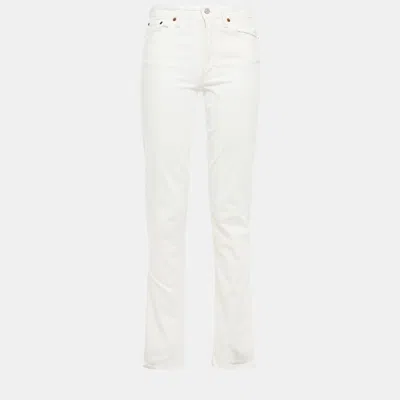 Pre-owned Acne Studios Cotton Straight Leg Jeans 30w-34l In White