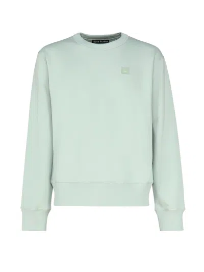 Acne Studios Cotton Sweatshirt In Soft Green