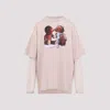 Acne Studios Pink Violet Layered T-shirt With Print In Pink