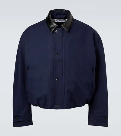 Acne Studios Long Sleeve Jacket Drawstring Hem In Blue