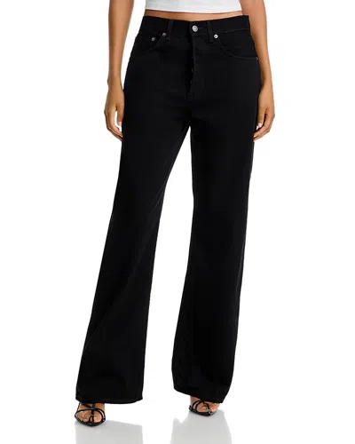 Acne Studios Cotton Wide Leg Jeans In Black