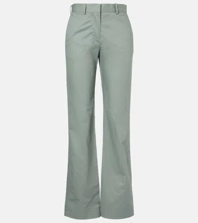 Acne Studios Cotton Wide-leg Pants In Green