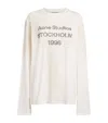 Acne Studios Womens Dusty White Edden 1996 Logo Cotton-blend T-shirt In White
