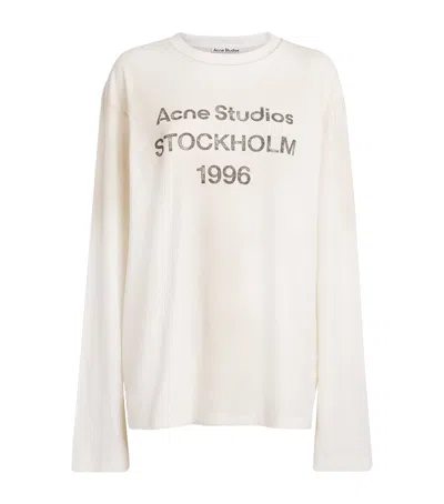 Acne Studios Cotton-blend Logo Relaxed T-shirt In White