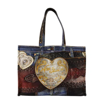 Acne Studios Cowboy Heart Buckle Shopper Bag In Blue
