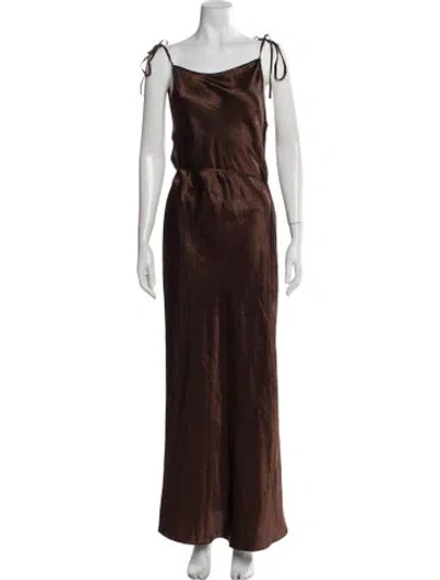 Pre-owned Acne Studios Cowl Neck Long Dress In Brown