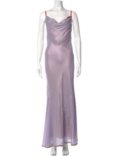 Pre-owned Acne Studios Cowl Neck Long Dress In Purple