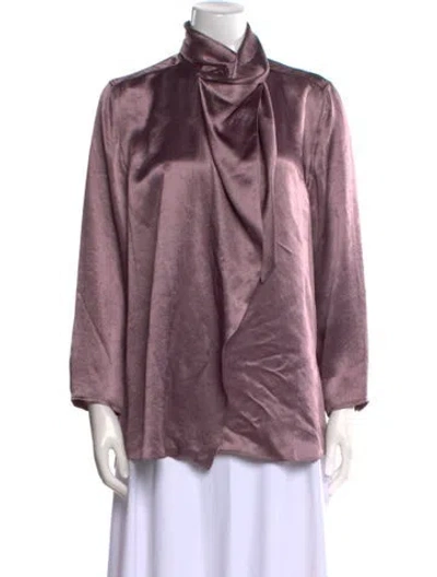 Pre-owned Acne Studios Cowl Neck Long Sleeve Blouse In Purple