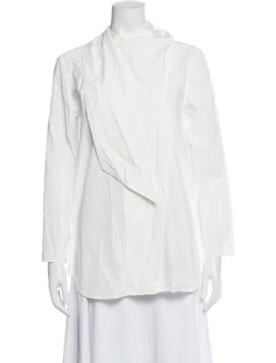 Pre-owned Acne Studios Cowl Neck Long Sleeve Top In White