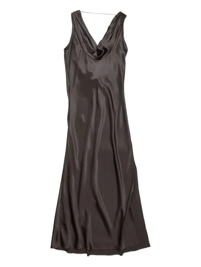Acne Studios Cowl-neck Midi Dress In Brown