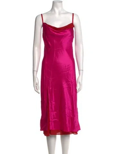 Pre-owned Acne Studios Cowl Neck Midi Length Dress In Pink