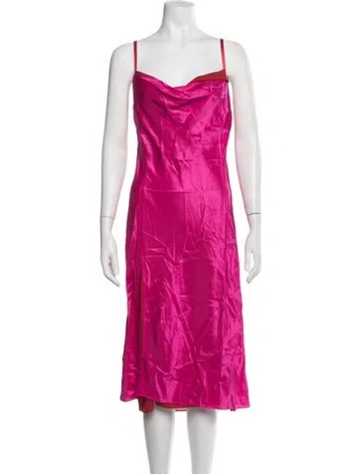 Pre-owned Acne Studios Cowl Neck Midi Length Dress W/ Tags In Pink