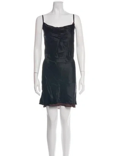 Pre-owned Acne Studios Cowl Neck Mini Dress In Black