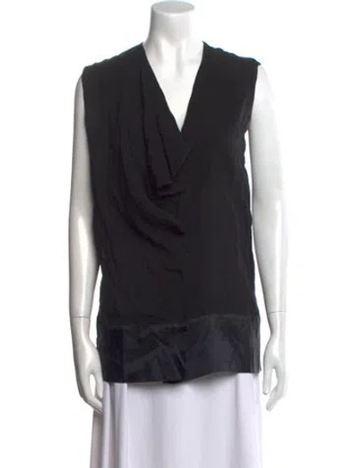 Pre-owned Acne Studios Cowl Neck Sleeveless Blouse In Black