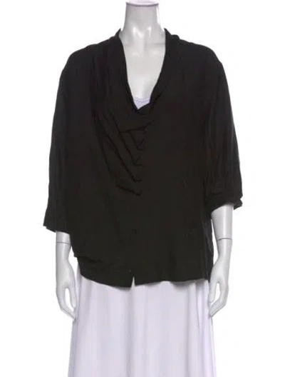 Pre-owned Acne Studios Cowl Neck Three-quarter Sleeve Top In Black
