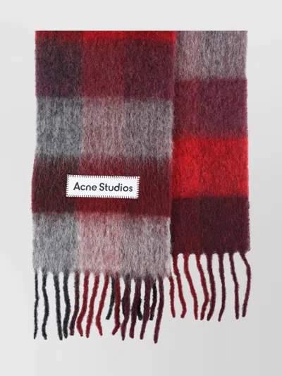 Acne Studios Cozy Multicolor Check Scarf For Cold Seasons