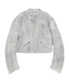 Acne Studios Cracked-print Leather Jacket In Gray