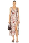 Acne Studios Womens Multi Beige Dotti Floral-print Satin Midi Dress In Pink
