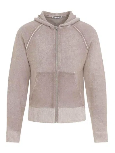 Acne Studios Full Zip Cardigan In Sand